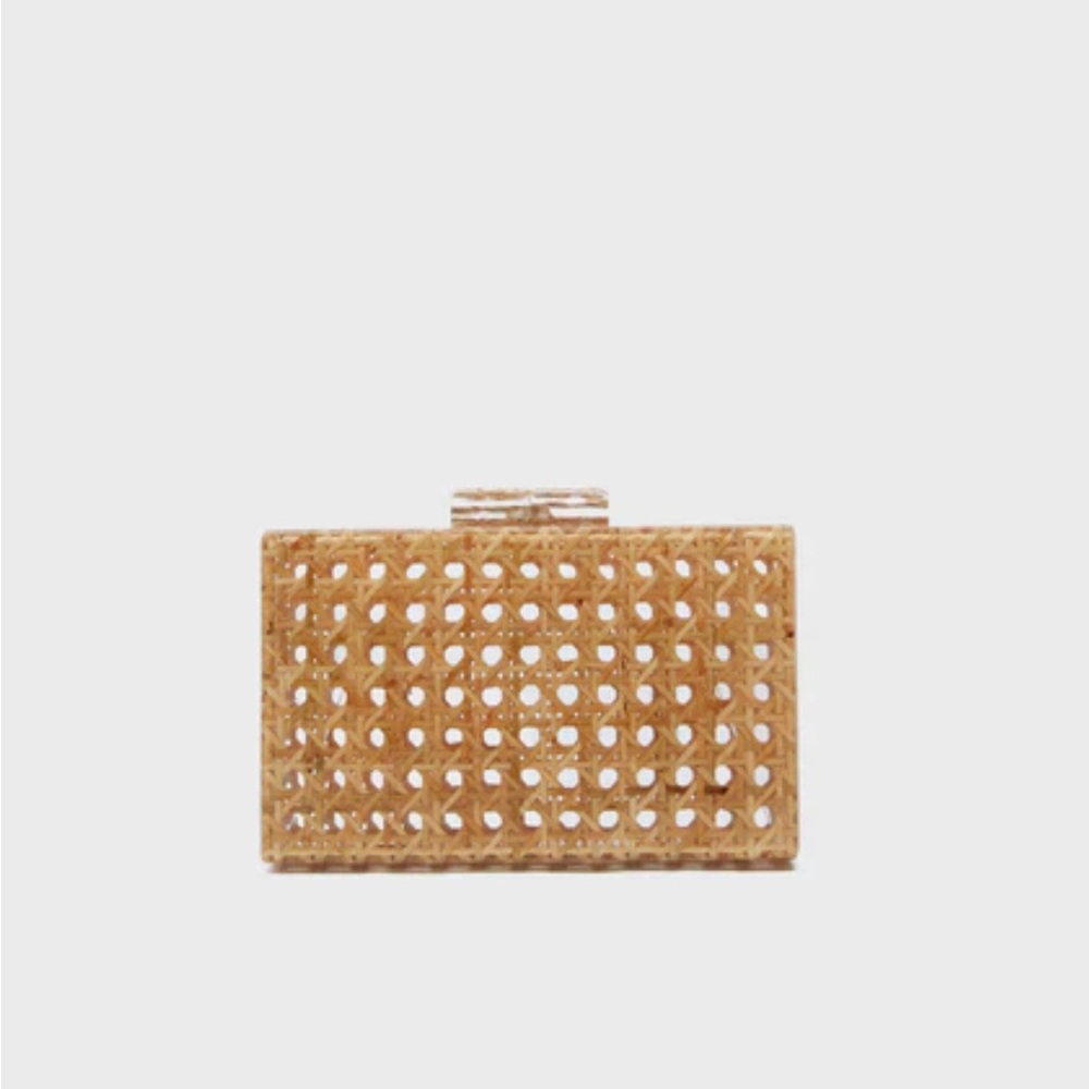 Tuckernuck Tan Woven Clutch with Artisanal Design
